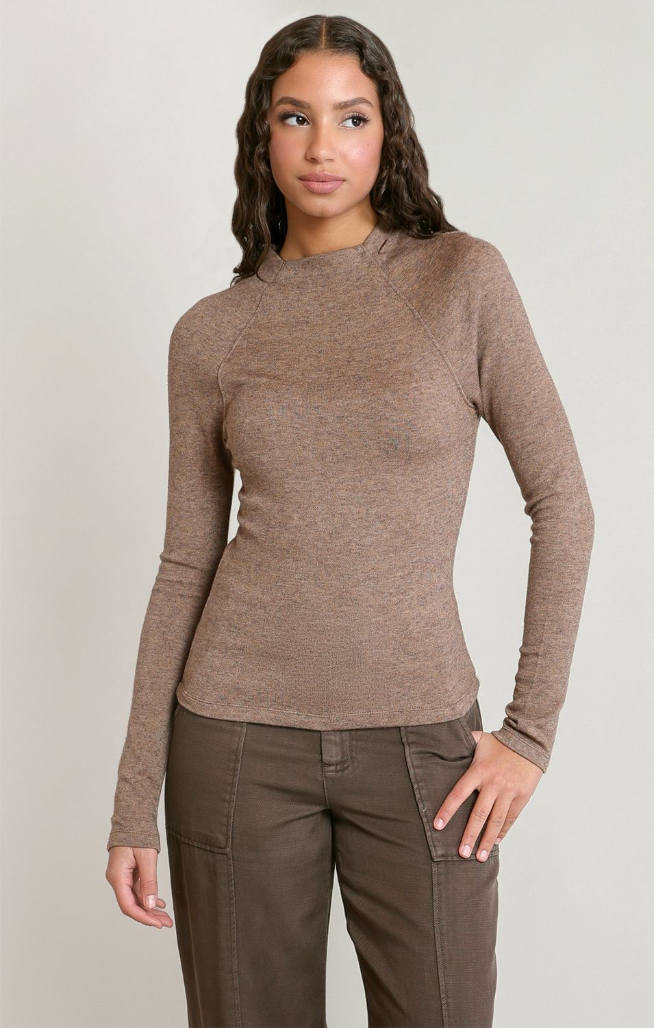 Heather Brown Raglan Tshirt