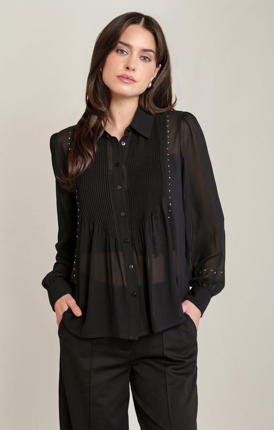 Black Studded Blouse