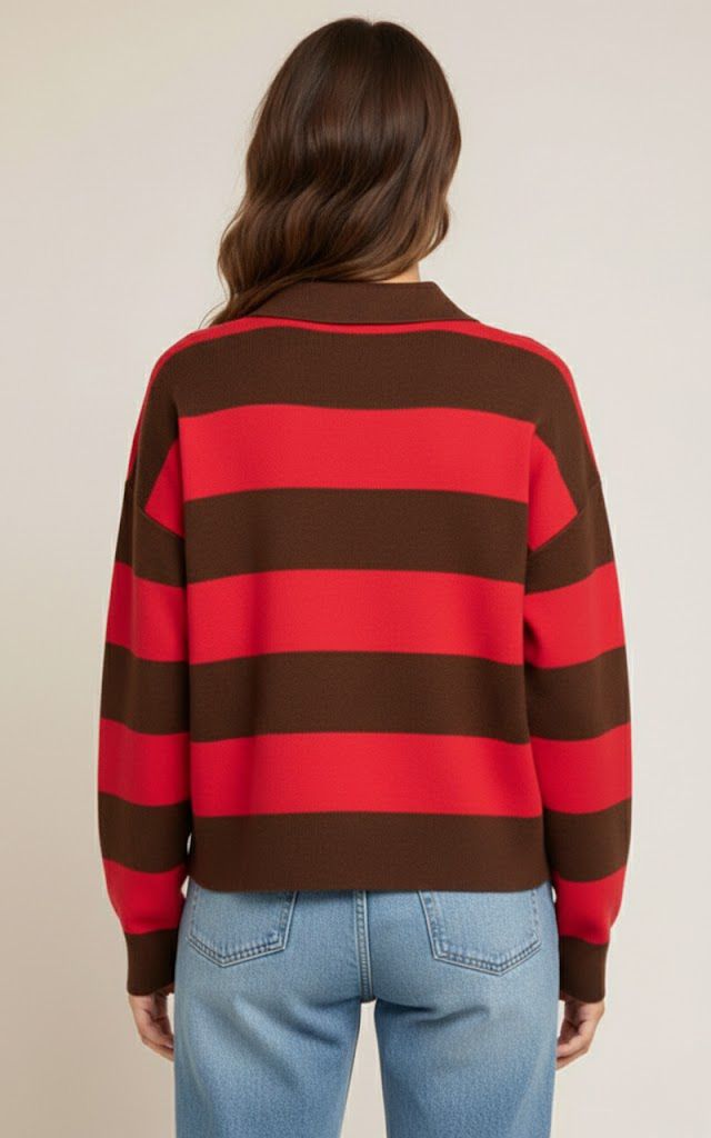 Red Striped Polo Shirt