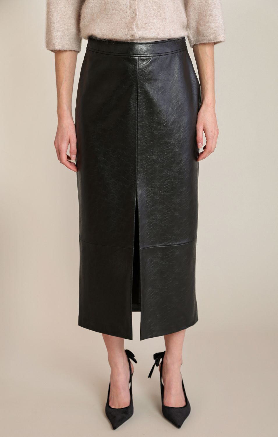 Black Faux Leather Skirt
