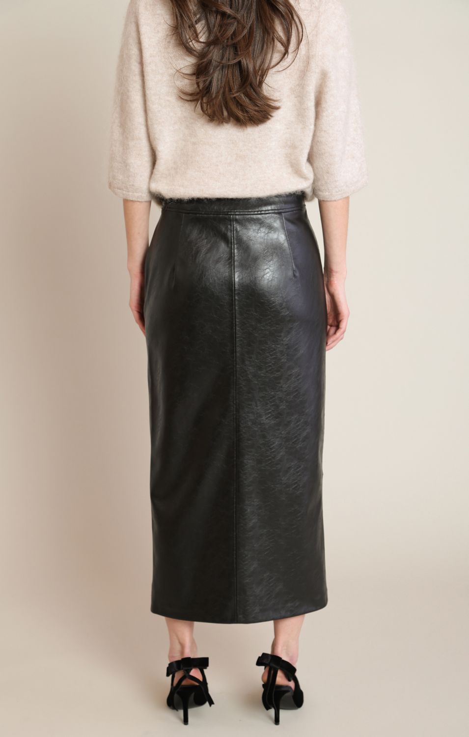Black Faux Leather Skirt