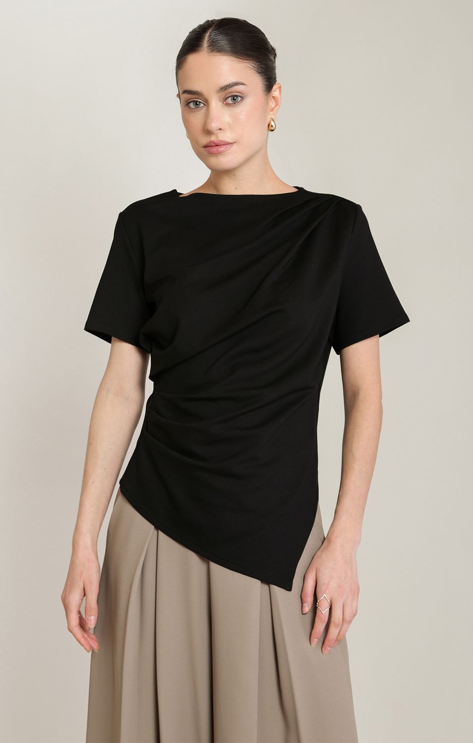 Black Asymmetical Tee