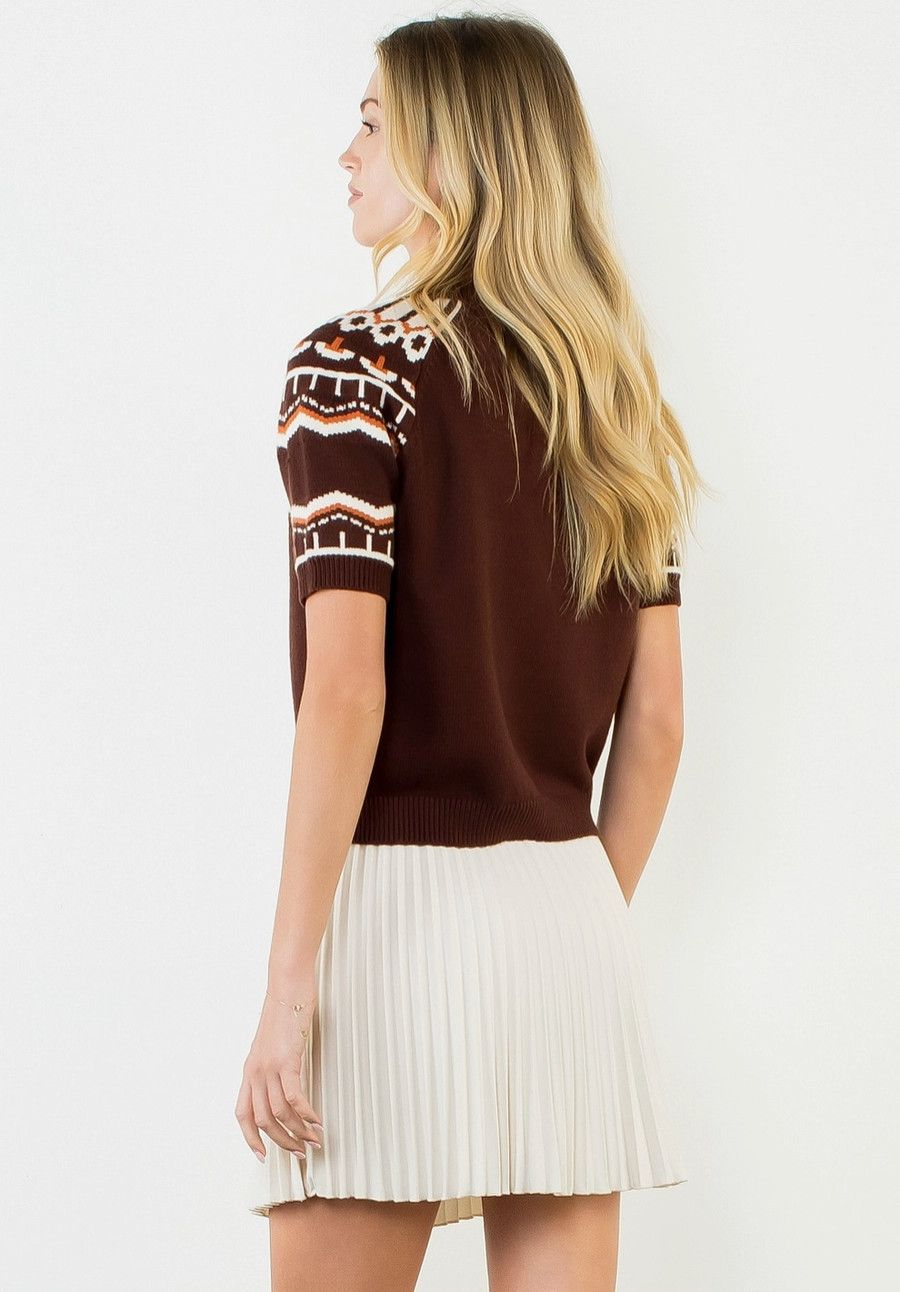 Brown Patterned Sweater