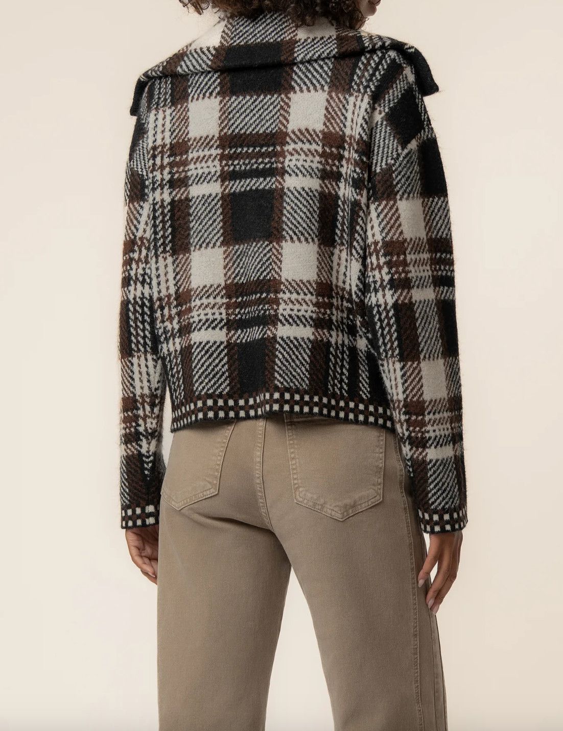 Chocolate Rue Zip up Sweater Jacket
