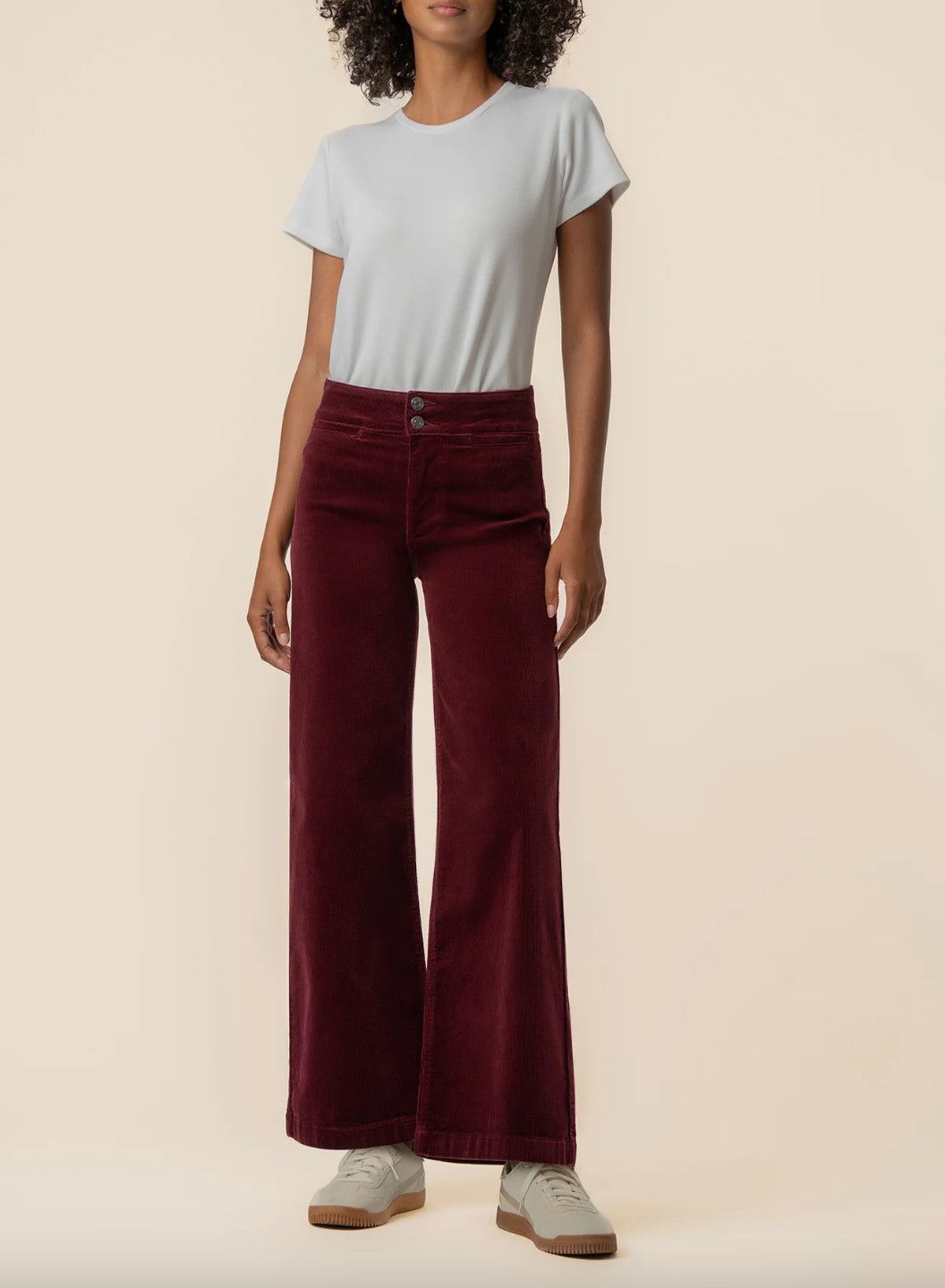 Dark Cherry Corduroy Meg Wide Leg 