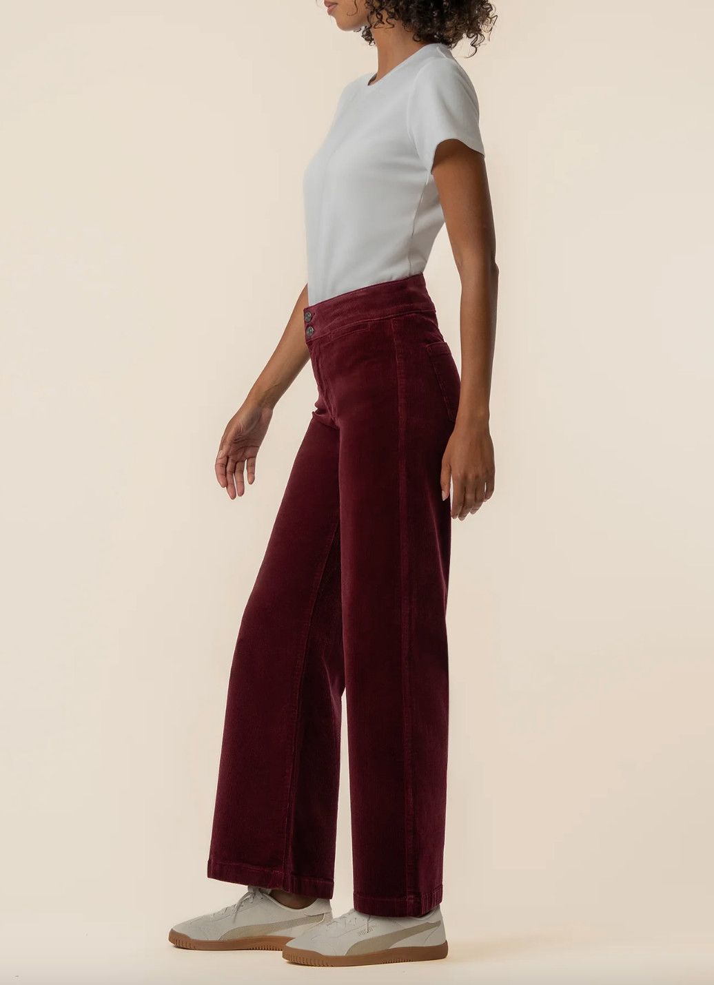 Dark Cherry Corduroy Meg Wide Leg 