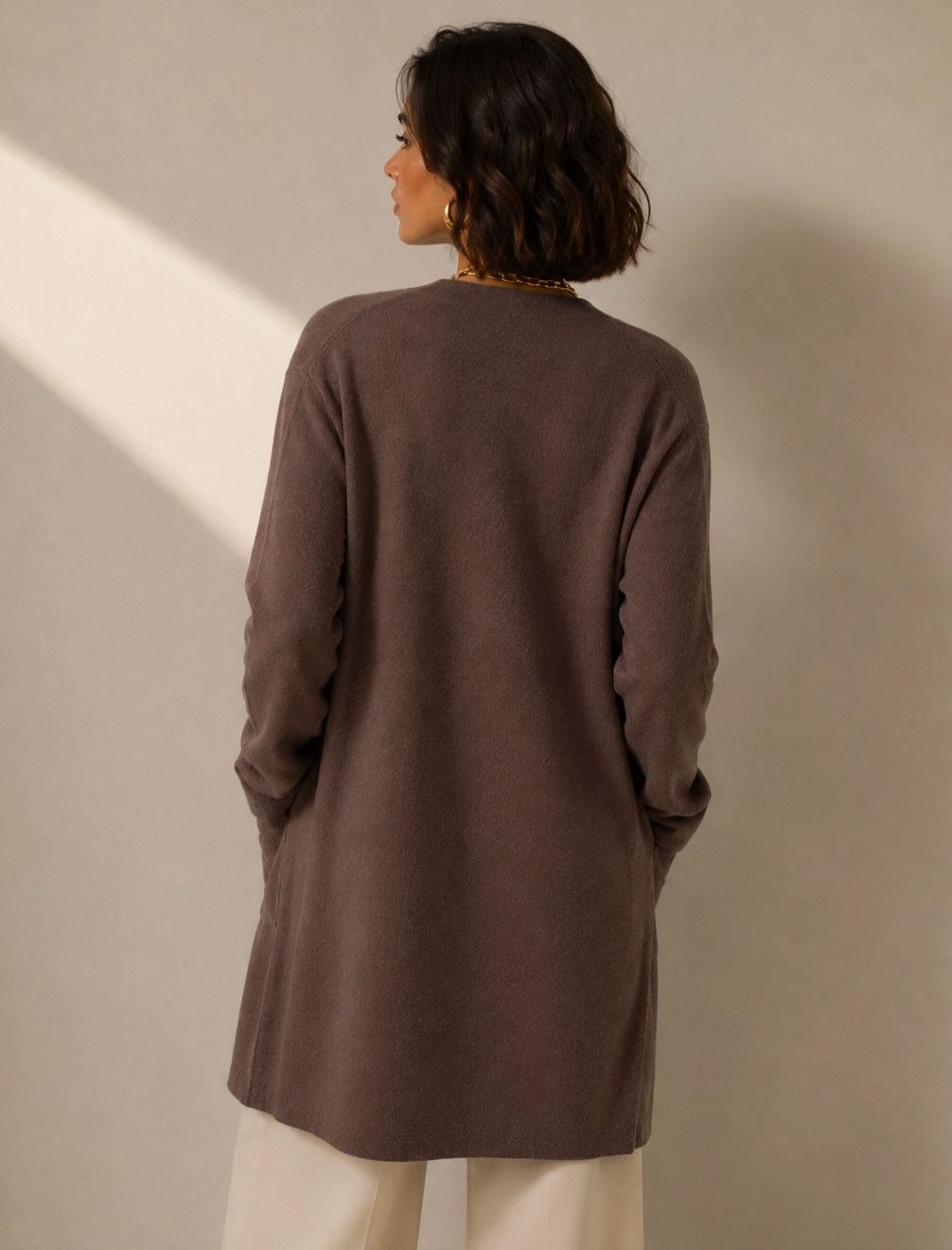 Coffee Long Cardigan