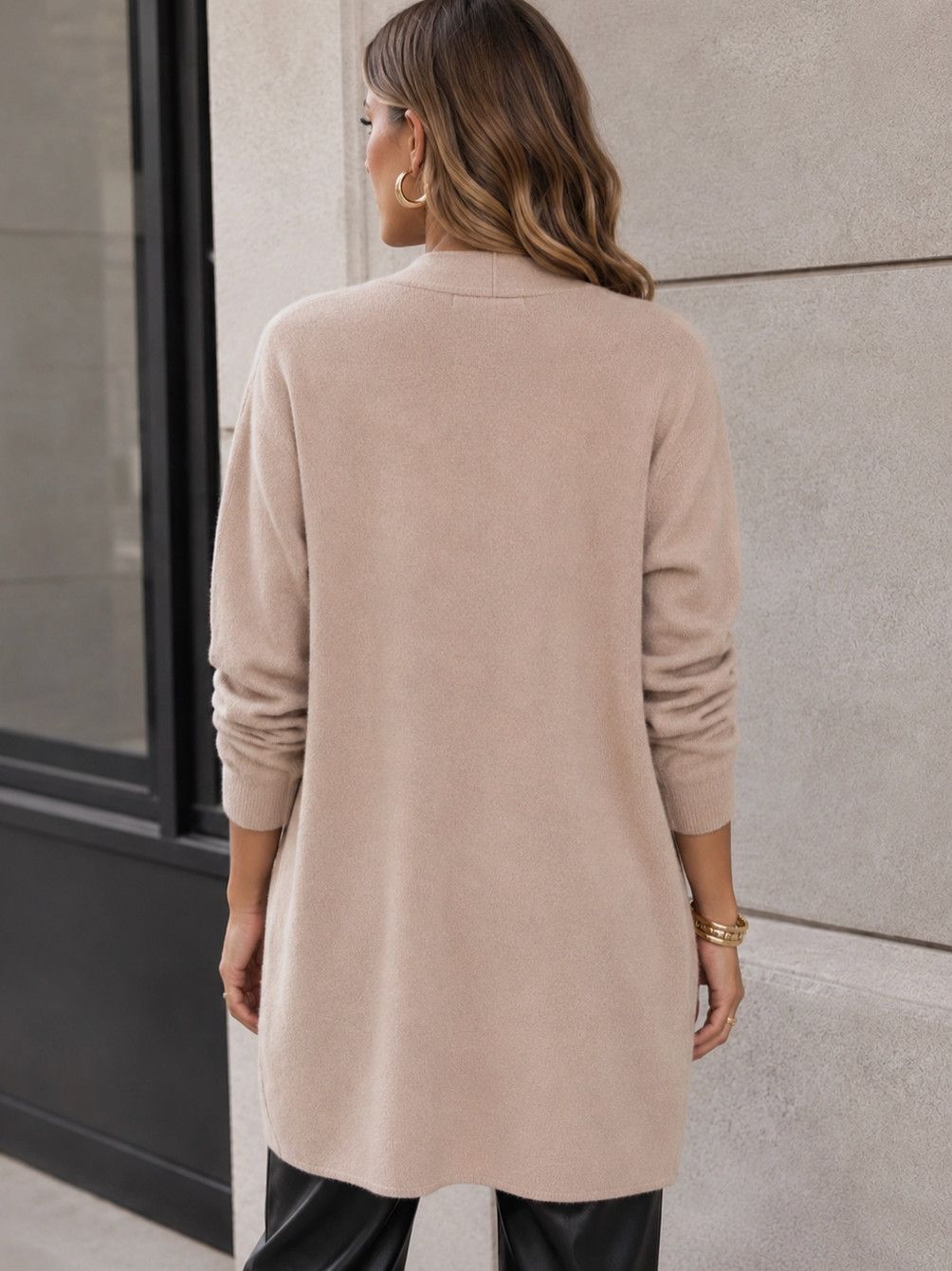 Beige Long Cardigan