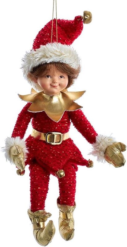 10&quot; Vintage Red/Gold Elf