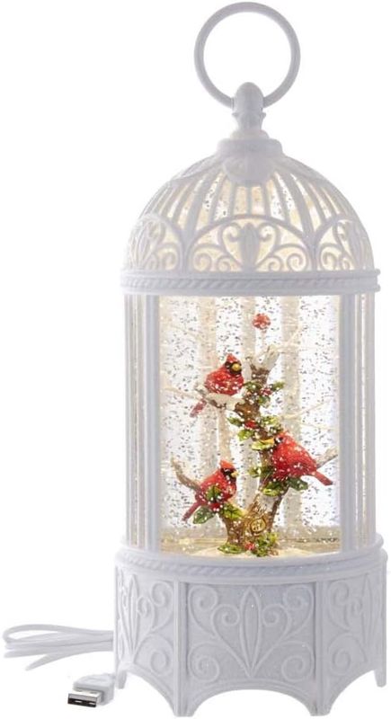 10.25&quot; Lantern LED Swirl Birdcage White