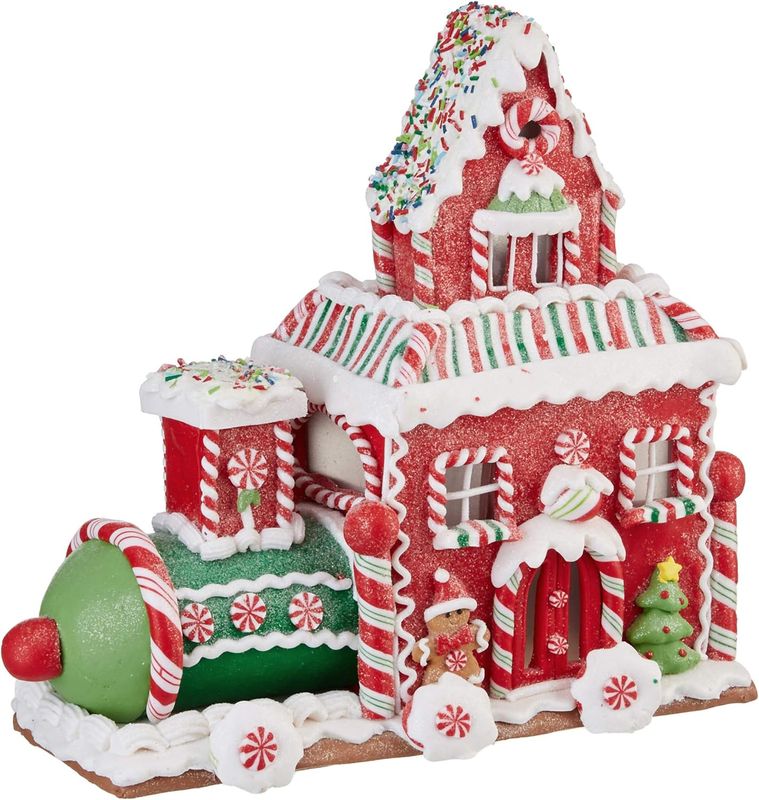 10.5&quot; Gingerbread Train House