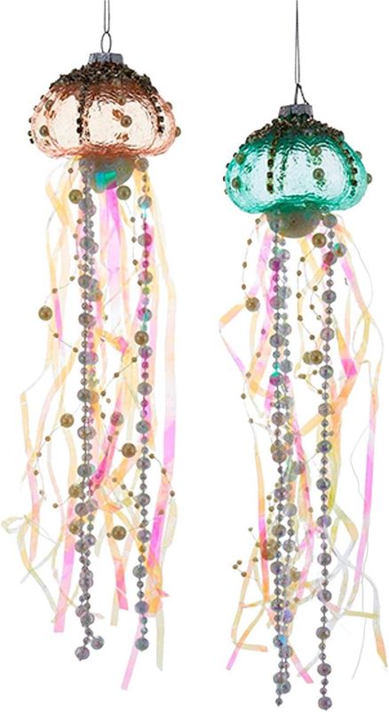 Jellyfish Glass Ornament, EACH