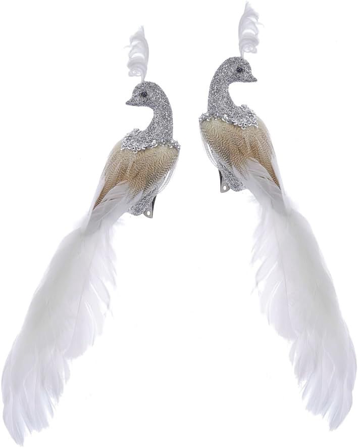 11&quot; Feather Peacock Clip Ornament