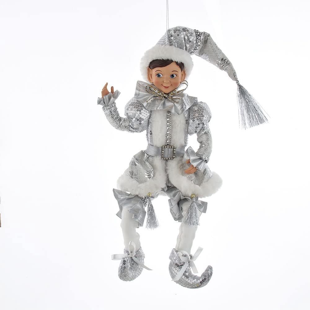 15&quot; KSA Kringles Silver and White Elf Ornament