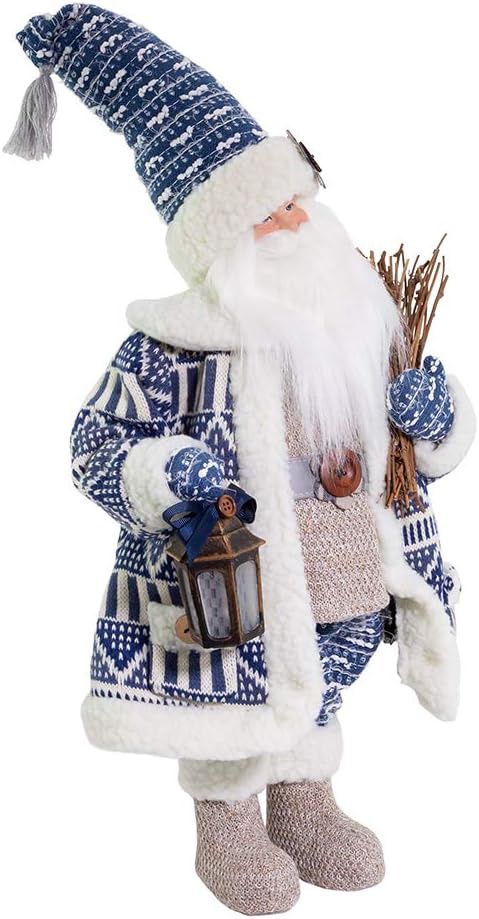 18&quot; Indigo Country Santa Decoration