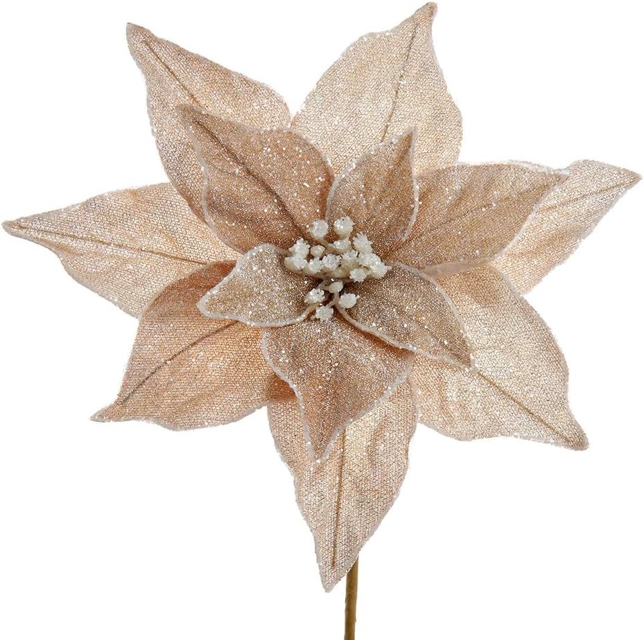 Champagne Poinsettia Pick