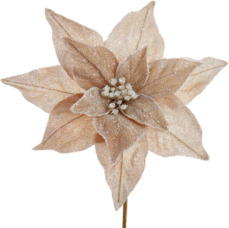 Champagne Poinsettia Pick