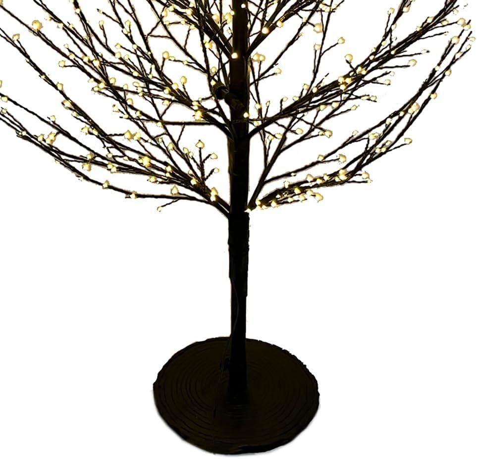 3&#39; Pre-Lit Warm White Fairy Cluster LED Dark Brown Twig Tree
