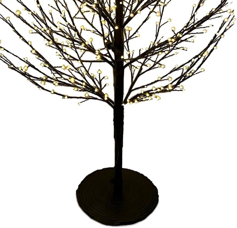 3&#39; Pre-Lit Warm White Fairy Cluster LED Dark Brown Twig Tree