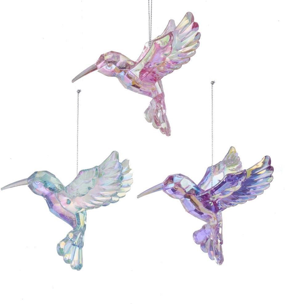 3.5&quot; Iridescent Hummingbird Ornament, EACH