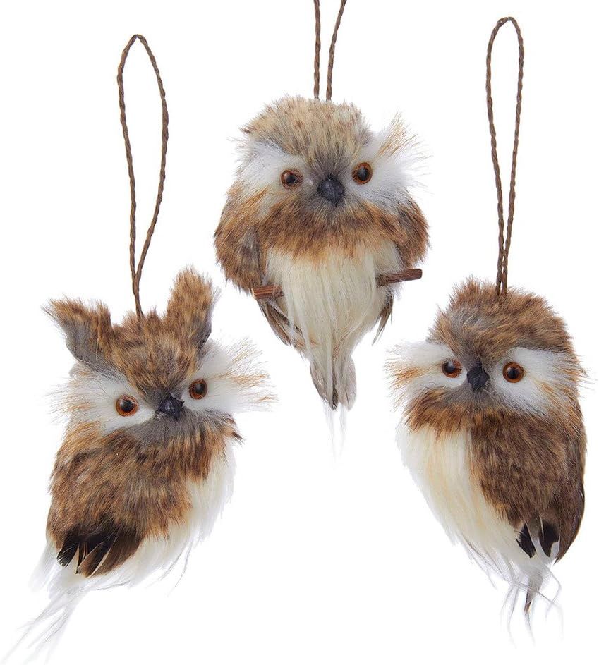 4&quot; Brown Hanging Owl Ornament, EACH