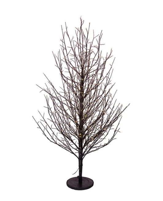 4&#39; Pre-Lit Warm White Fairy Cluster LED Dark Brown Twig Tree