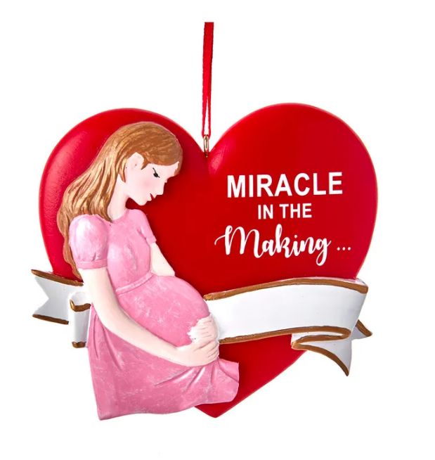 3.5&quot; Mom To Be &quot;Miracle In The Making&quot; Ornament For Personalization