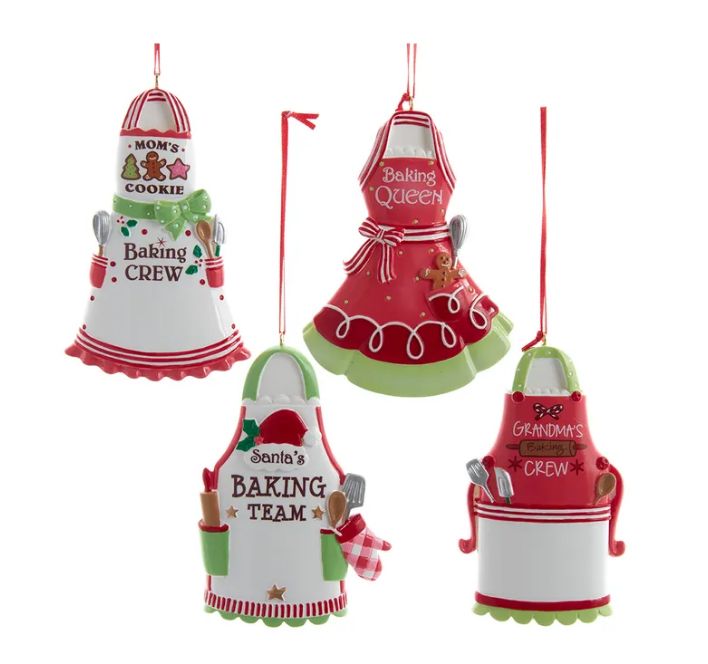4&quot; Family and Friends Apron Ornament For Personalization, EACH