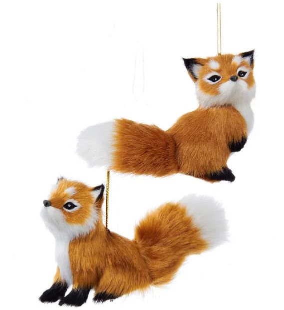 4.5&quot; Plush Fox Ornament, EACH