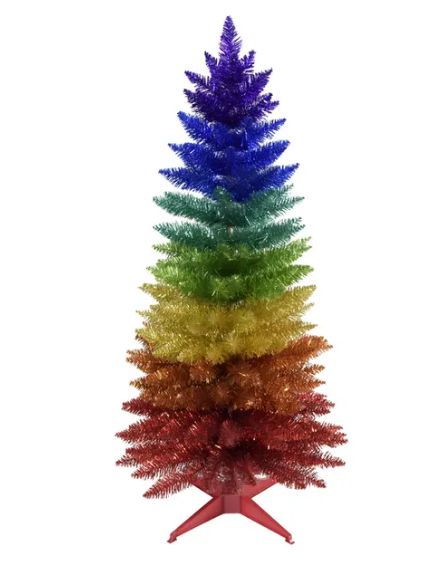 4&#39; Un-Lit Rainbow Foil Tree