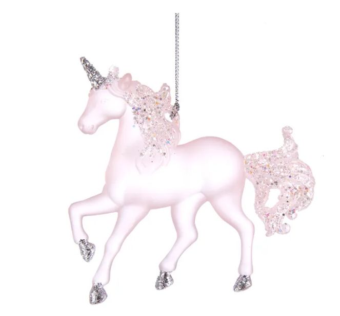 4.25&quot; Matte Pink Glitter Unicorn