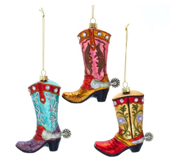 Noble Gems™ Glass Cowboy Boot Ornament, EACH