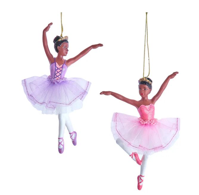 5.5&quot; African American Ballerina Ornament, EACH