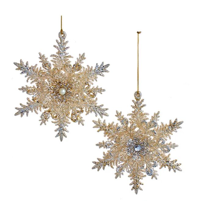 5.5&quot; Platinum Small Snowflake Ornament, EACH