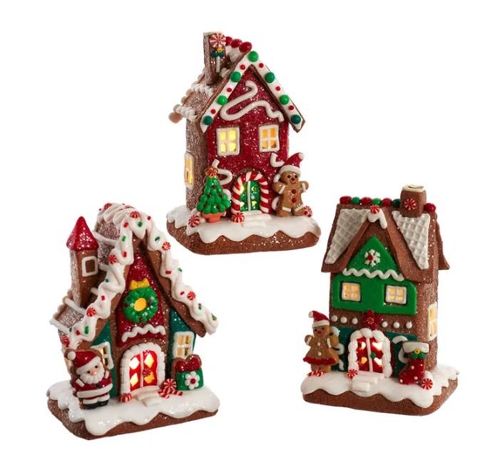 6&quot; Battery Operated LED Gingerbread House With Santa
