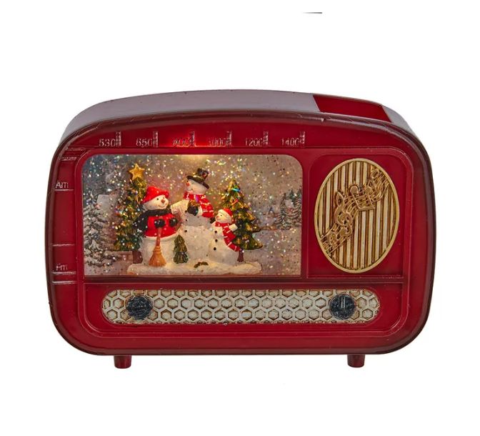 6&quot; Battery Operated LED Snowman Radio Water Lantern