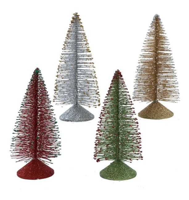 6&quot; Gold/Silver/Red and Green Christmas Tree Tabletop, EACH