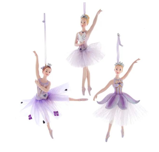 6&quot; Royal Splendor Purple and Silver Ballerina Ornament, EACH