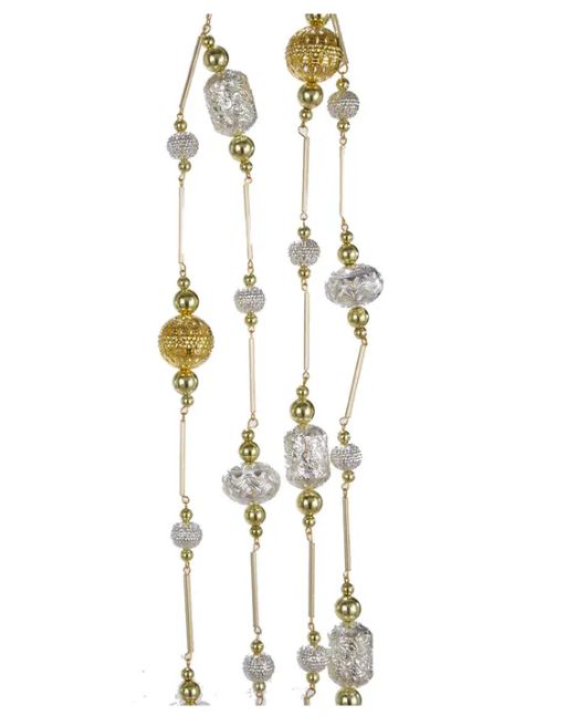 6&#39; Silver/Gold Beaded Garland