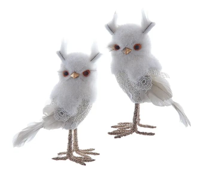 6.7&quot; White Owl Ornament, EACH