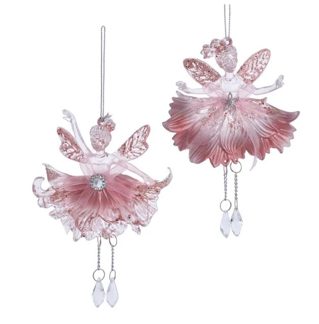 6.3&quot; Fairy With Bow Dangle Ornament, EACH