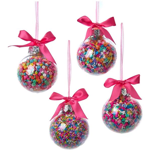 60MM Bubblegum Balls With Sprinkles Ornament, EACH