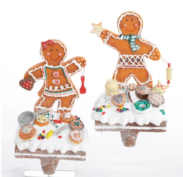 7.5&quot; Gingerbread Stocking Hanger, EACH