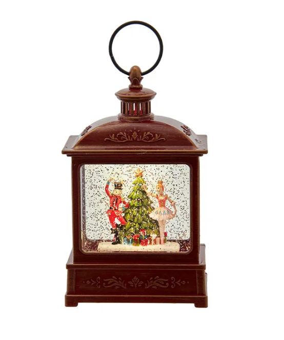 8&quot; Battery-Operated Nutcracker Swirl Water Lantern