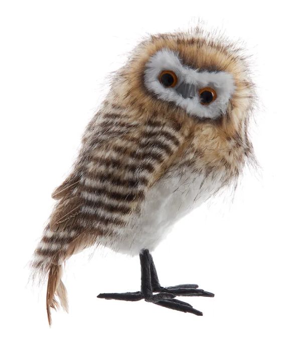 9&quot; Brown Standing Owl With Stripes Ornament