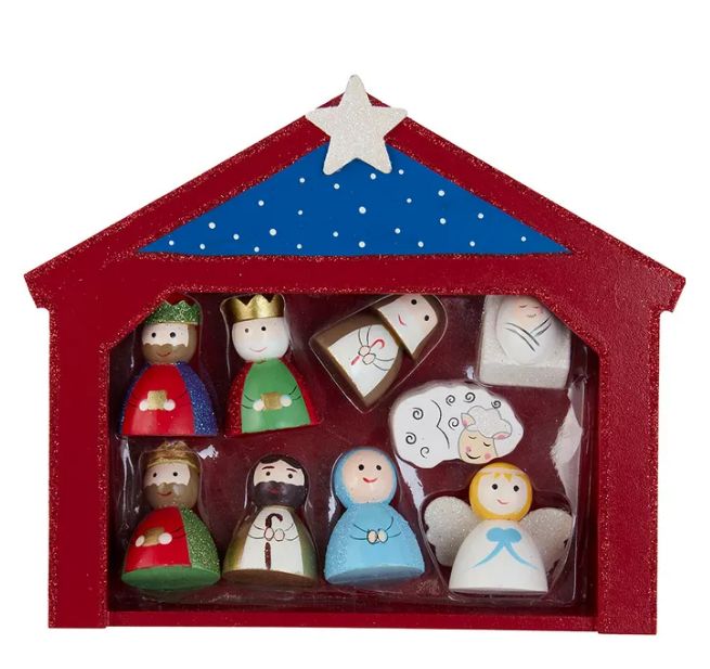 9&quot; Miniature Children&#39;s Nativity Set, 10-Piece Set