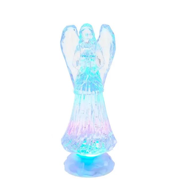 10.5&quot; Battery-Operated LED Light Up Angel With Water