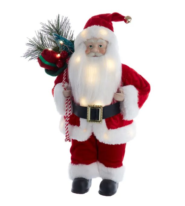 12&quot; Battery-Operated LED Lighted Santa Table Piece