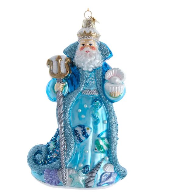 7&quot; Bellissimo Ornament Under The Sea Santa Blue