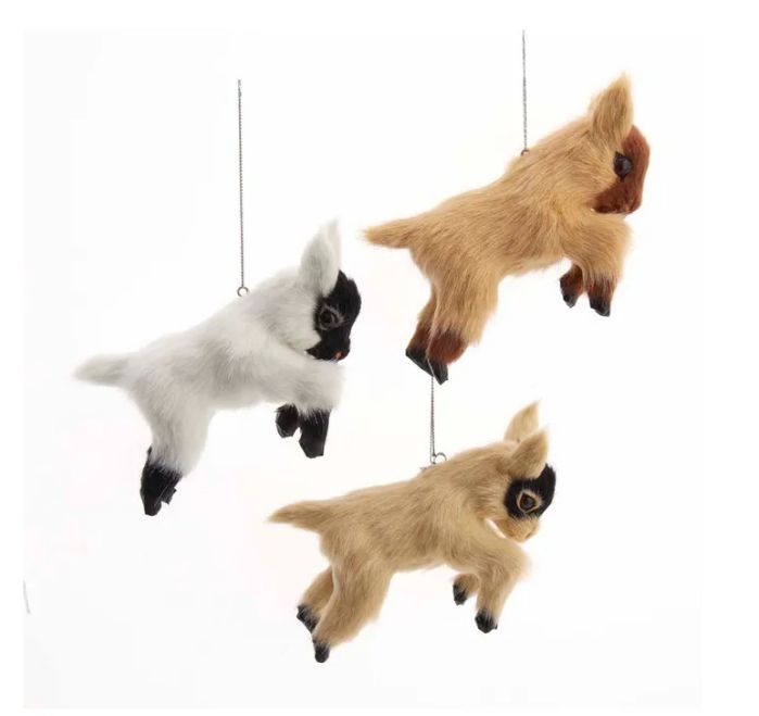 5&quot; Plush Baby Goat Ornament, EACH